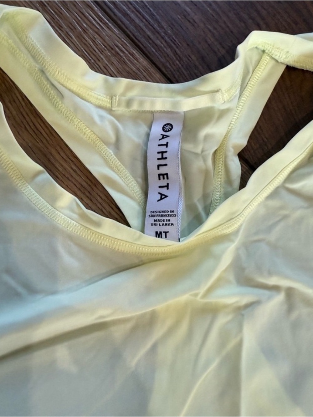 Athleta Pale Yellow Racerback Performance Tank